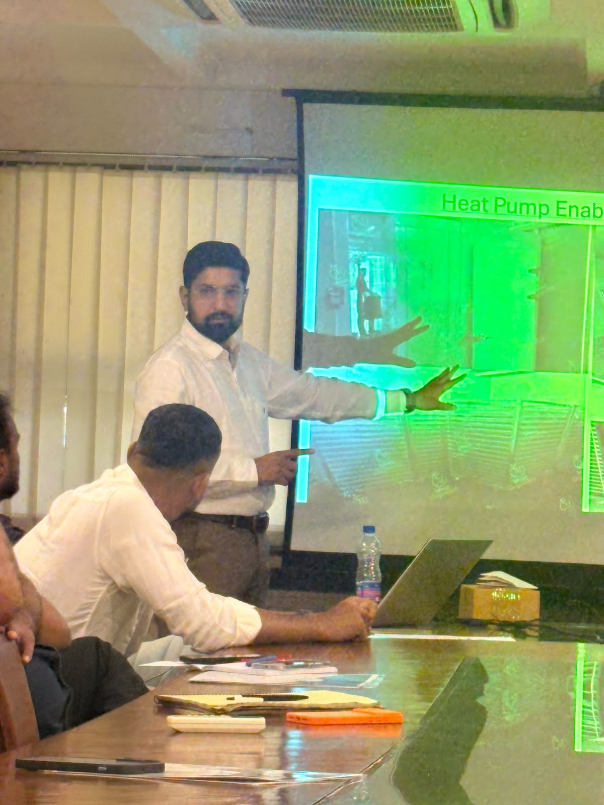 Saurabh Surana, co-founder of Mirai Organics, mentoring a dehydration methods training