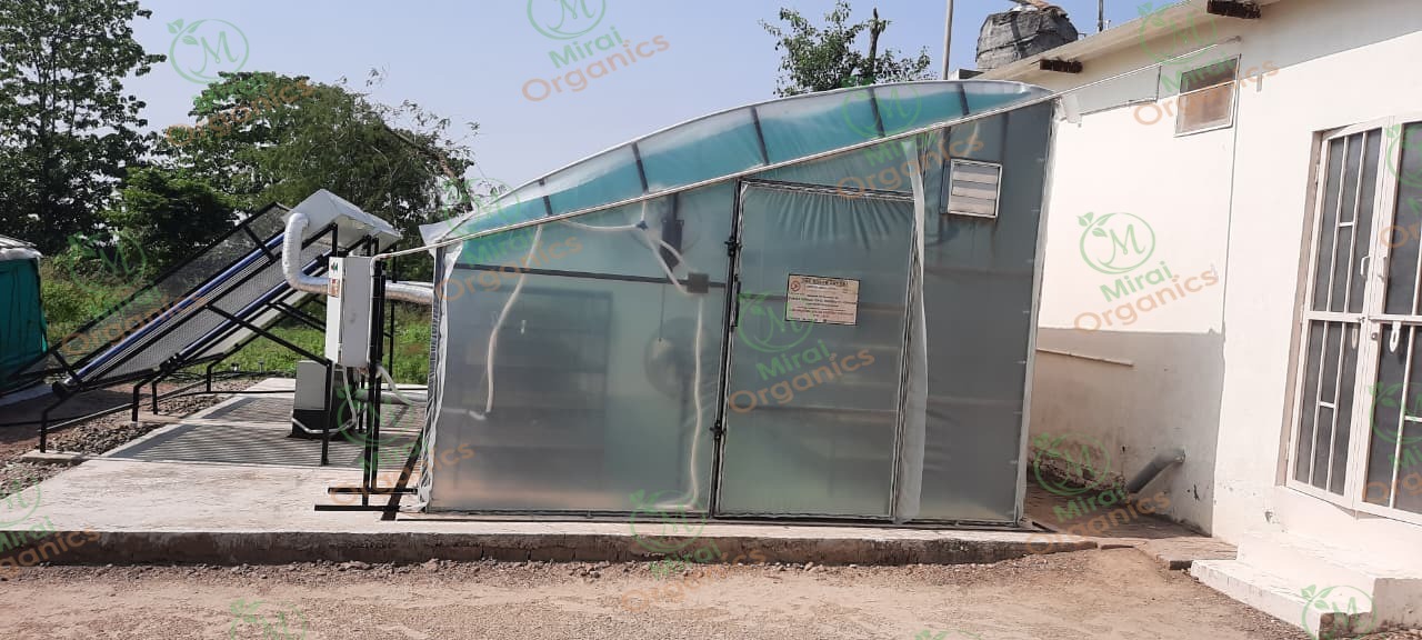 Solar drying tunnel installed at the Mirai Organics facility
